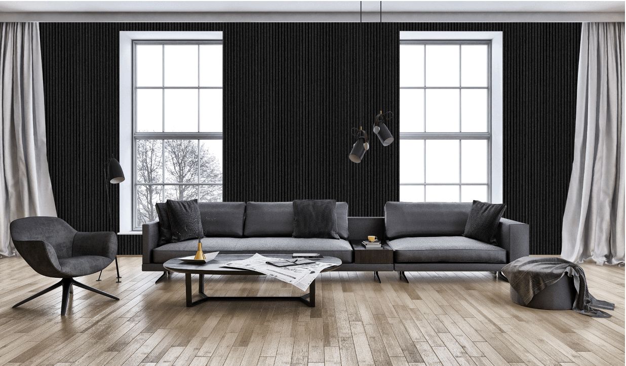 Black Ash Slat Panel (9' x 2')